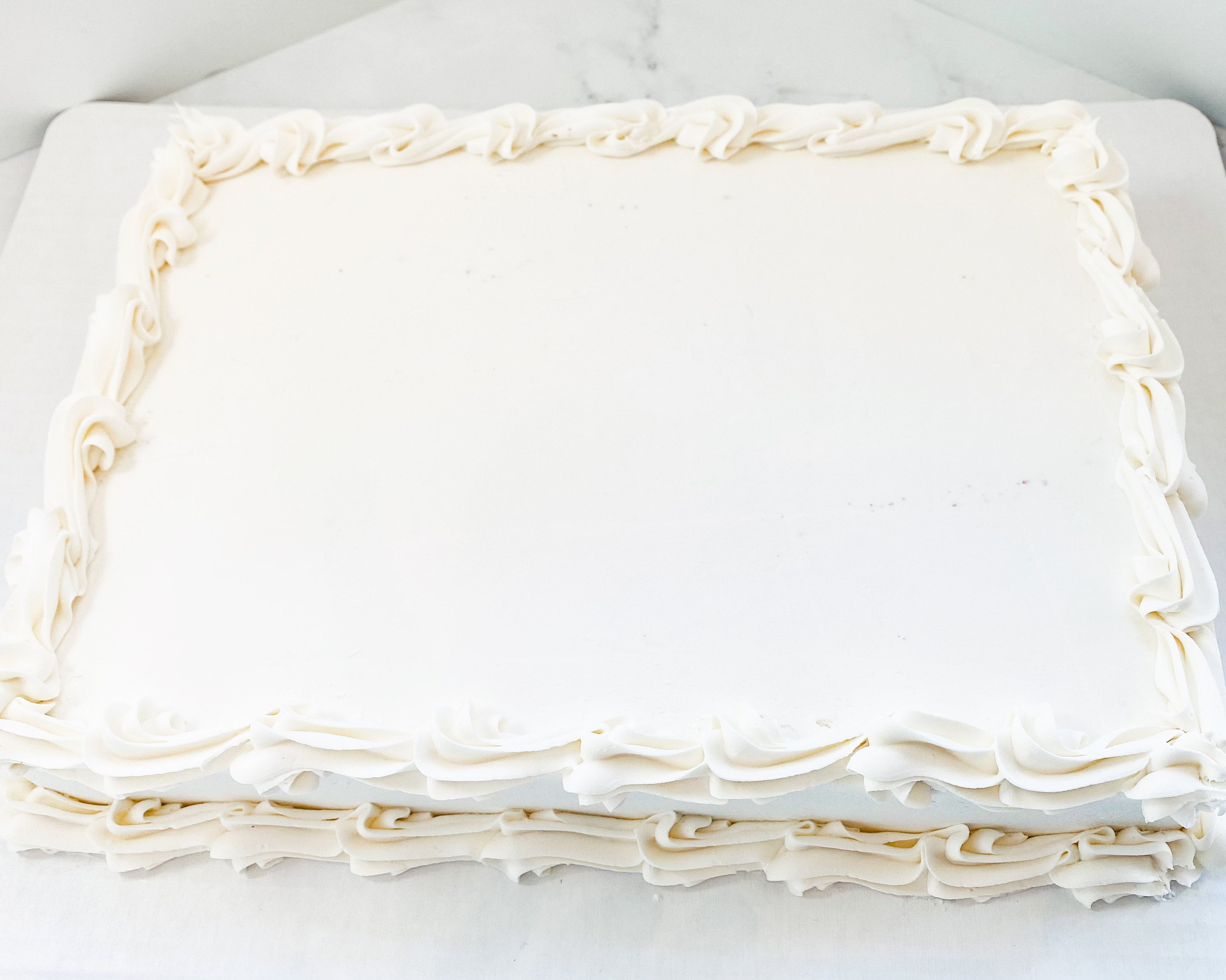 Basic Sheet Cake with Buttercream Borders | Tres Belle Cakes